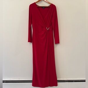 Women’s Black Label Ralph Lauren Maxi Evening Dress with Rhinestone Accents - 14